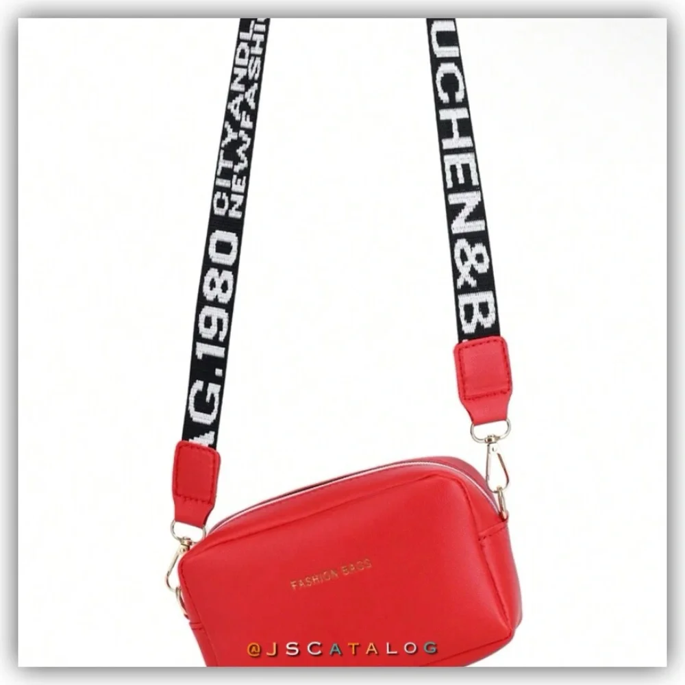 NEW Red Leather Crossbody Purse Bag